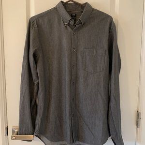 Uniqlo Long Sleeve Button Down Dark Grey US M